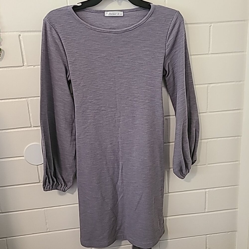 R. Vivimos Gray Tie Back/Front Waist Dress‎ Womens Size: Small Pre-Owned Party